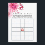 Tarjeta De Consejos Marsala - Borgoña y Bingo Bridal de otoño de Rubor<br><div class="desc">Las naipes borgoñas y rosas caídas de color agua floral ducha de novia con tarjetas bingo con dahlias y follaje otoñales.</div>