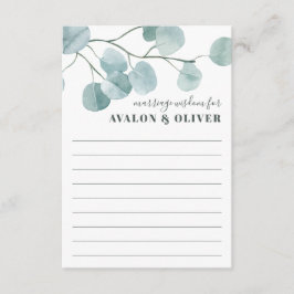 Tarjeta De Consejos Matrimonio Boda de Eucalipto Plateado