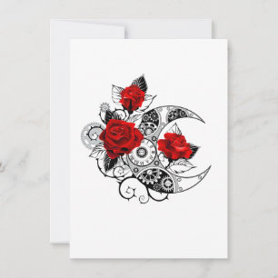 Tarjeta De Consejos Media luna mecánica con rosas rojas