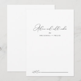 Tarjeta De Consejos Moda Clásica Boda Minimalista Bien Deseos