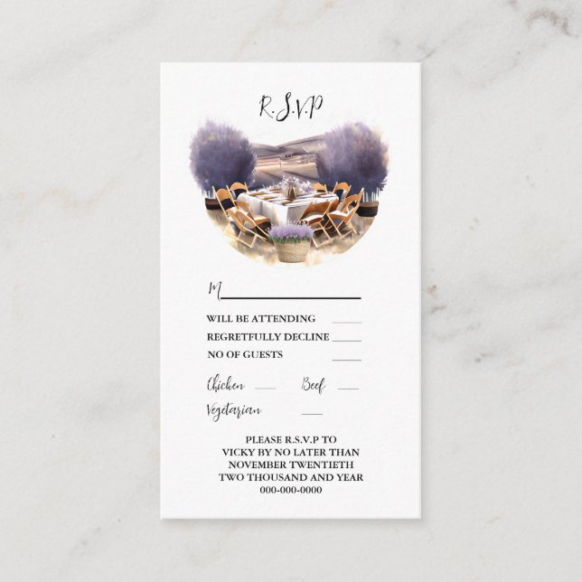 Tarjeta De Consejos Moda de campo toscana con lavanda (Anverso)