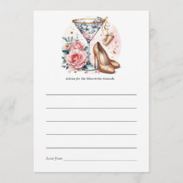 Tarjeta De Consejos Moda Martini Cocktail Baby Shower