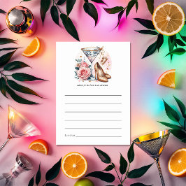 Tarjeta De Consejos Moda Martini Cocktail Baby Shower