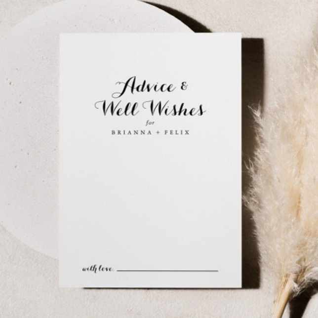 Tarjeta De Consejos Modern Calligraphy Boda Well Wings (Subido por el creador)