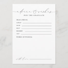 Tarjeta De Consejos Modern Chic Script Graduate advice & wishes