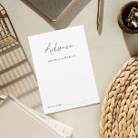 Tarjeta De Consejos Moderno y elegante guión simple Boda de la llanura<br><div class="desc">Estas elegantes y elegantes tarjetas de consejo le harían un maravilloso añadido a sus productos de boda/ducha de novia. Personalizar fácilmente el texto haciendo clic en la opción "personalizar".</div>