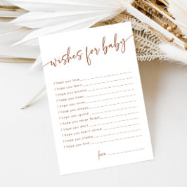 Tarjeta de consejos modernos para bebés con deseo