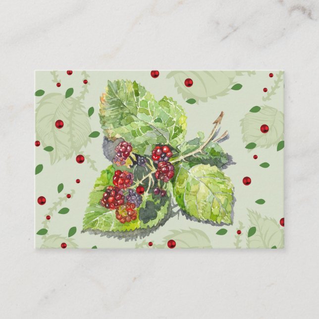 Tarjeta De Consejos moras rojas y negras (Anverso)