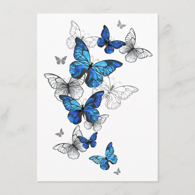 Tarjeta De Consejos Morfo de las mariposas voladoras azules (Anverso)