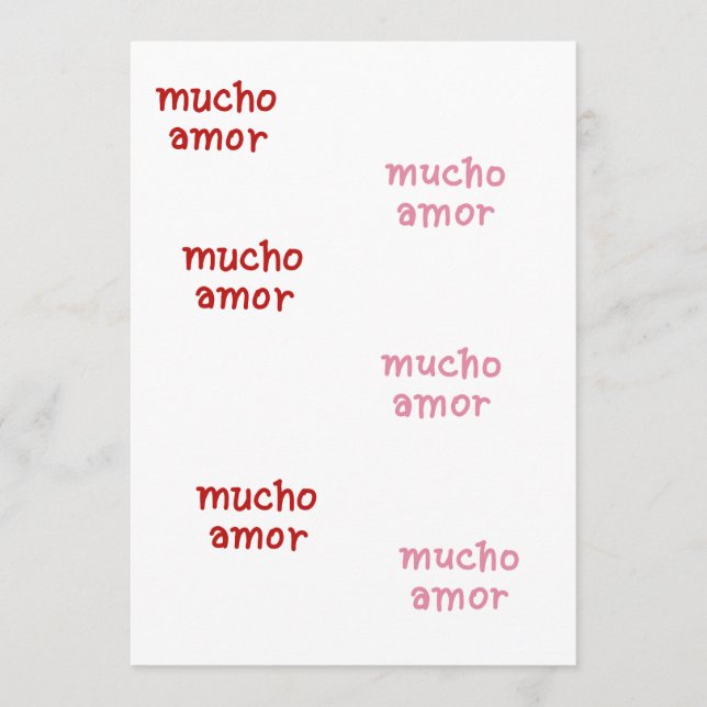 TARJETA DE CONSEJOS MUCHO AMOR  (Anverso)