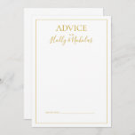 Tarjeta De Consejos Navidades simples y elegantes | Boda blanco<br><div class="desc">Estos Navidades simples y elegantes | la tarjeta de consejo de boda blanco es perfecta para su minimalista boda de invierno moderna. La caligrafía clásica de lujo dorado, junto con el fondo blanco tradicional, bordeada por un marco mínimo, completan el ambiente colorido de las vacaciones que buscas. Puedes personalizar con...</div>