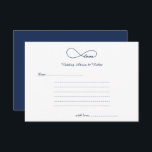 Tarjeta De Consejos Navy Blue Love Wedding Wishes & Advice Cards<br><div class="desc">Simple,  elegant and classic Navy Blue Love Infinity Wedding Wishes & Advice Cards.  Great for weddings,  bridal showers,  wedding rehearsal dinners and wedding anniversaries.  Customize the text to fit your party celebration needs.</div>