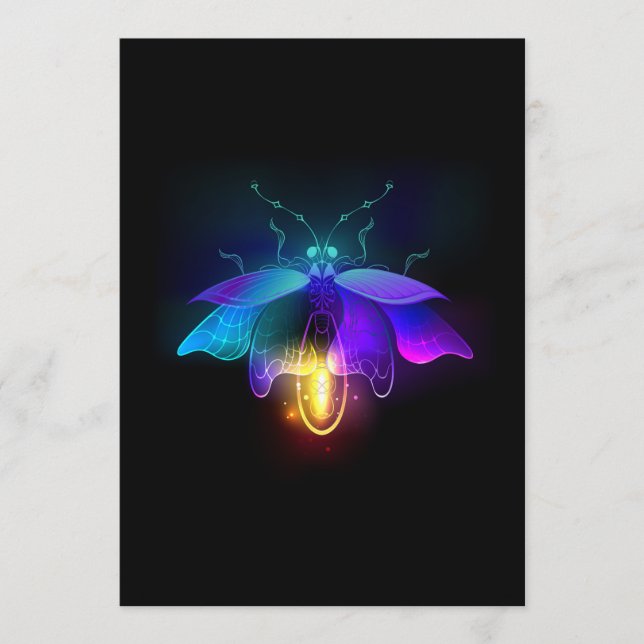 Tarjeta De Consejos Neon Firefly en negro (Anverso)