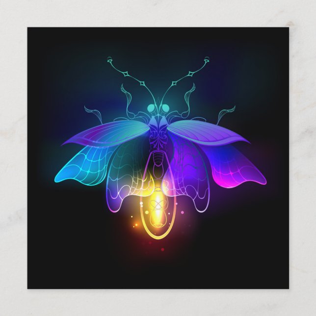 Tarjeta De Consejos Neon Firefly en negro (Anverso)