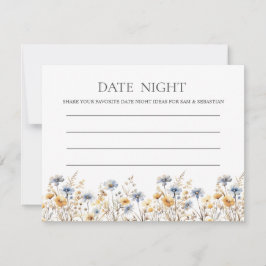 Tarjeta De Consejos Noche Boho Spring Wildflower Date