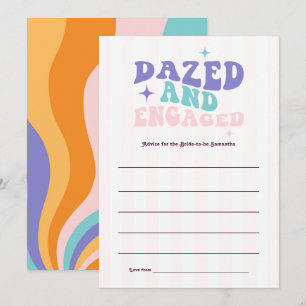 Tarjeta De Consejos Novia Desorientada y Comprometida Groovy Retro