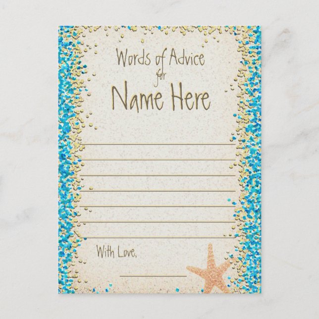 Tarjeta de consejos | Ocean Confetti (Anverso)