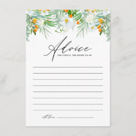 Tarjeta De Consejos Orquídeas blancas y duchas tropicales de Kumquats