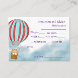 Tarjeta De Consejos Over the Clouds You Come to Me Baby Shower