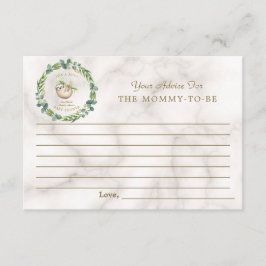 Tarjeta De Consejos Padres de Baby Shower de eucalipto