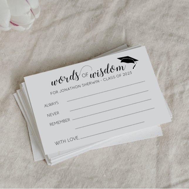 Tarjeta De Consejos Palabras de graduación de consejos de sabiduría pa (Subido por el creador)