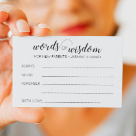 Tarjeta De Consejos Palabras de sabiduría Baby Shower Nuevos consejos