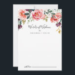 Tarjeta De Consejos Palabras de sabiduría Boda de verano tropical colo<br><div class="desc">Este colorido verano tropical boda palabras de sabiduría de la tarjeta de consejo es perfecto para un boda moderno. El diseño está decorado con flores blancas, rosas, ruidosas, burdeos y violetas elegantes dispuestas en bonitos ramos de vegetación. Estas tarjetas son perfectas para un boda, una ducha de novia, una ducha...</div>