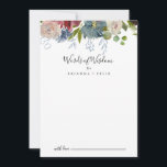 Tarjeta De Consejos Palabras de sabiduría Boda floral de Borgoña<br><div class="desc">Esta tarjeta de consejo de bodas florales y burdeos es perfecta para un boda moderno. El elegante diseño de boho cuenta con una marina acuarela, flores color rosa rubor y flores enológicas con detalles artísticos pintados con lápices. Estas tarjetas son perfectas para un boda, una ducha de novia, una ducha...</div>