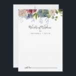 Tarjeta De Consejos Palabras de sabiduría Boda floral de Borgoña<br><div class="desc">Esta tarjeta de consejo de bodas florales y burdeos es perfecta para un boda moderno. El elegante diseño de boho cuenta con una marina acuarela, flores color rosa rubor y flores enológicas con detalles artísticos pintados con lápices. Estas tarjetas son perfectas para un boda, una ducha de novia, una ducha...</div>