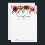 Tarjeta De Consejos Palabras de sabiduría Boda floral de primavera ele<br><div class="desc">Esta primavera elegante floral boda palabras de sabiduría carta de consejo es perfecta para un boda simple. El diseño presenta bellas flores pintadas a mano en rosa, rubor, rojo, azul y borgoña, combinadas con follaje verde. Estas tarjetas son perfectas para un boda, una ducha de novia, una ducha de bebé,...</div>