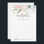 Tarjeta De Consejos Palabras de sabiduría Boda floral del follaje verd<br><div class="desc">Esta carta dorada follaje floral boda de palabras de sabiduría es perfecta para un boda moderno. El diseño presenta un follaje botánico de color dorado y verde con flores rosas, ruidosas y blancas, que inspiran la belleza natural. Estas tarjetas son perfectas para un boda, una ducha de novia, una ducha...</div>