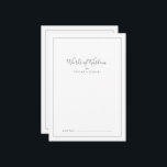 Tarjeta De Consejos Palabras de Sabiduría Minimalistas para una Ducha<br><div class="desc">Esta tarjeta de consejos de sabiduría para una ducha de novia minimalista en plata es perfecta para una ducha de novia simple y puede ser utilizada para cualquier evento. El diseño romántico moderno cuenta con tipografía clásica gris plateada y blanca combinada con una caligrafía rústica pero elegante con estilo de...</div>