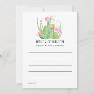 Tarjeta De Consejos Palabras de Sabiduría para Despedida de Soltera co