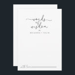 Tarjeta De Consejos Palabras de sabiduría simples Bodas de caligrafía<br><div class="desc">Esta simple tarjeta caligráfica boda de consejos de sabiduría es perfecta para un boda rústico. El diseño, sencillo y elegante, presenta una tipografía de escritura clásica y elegante en blanco y negro. Estas tarjetas son perfectas para un boda, una ducha de novia, una ducha de bebé, una fiesta de graduación...</div>