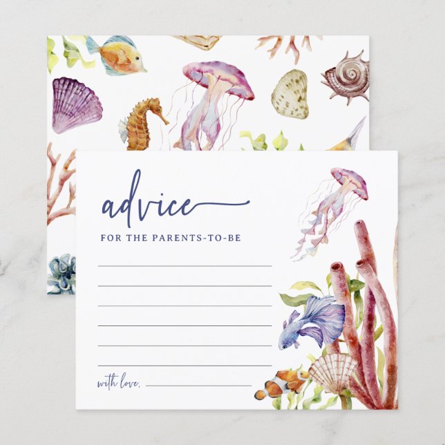 Tarjeta de Consejos para Baby Shower Adorable (Anverso / Reverso)