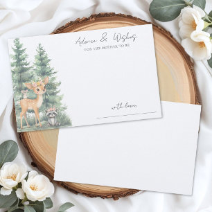 Tarjeta de Consejos para Baby Shower Boho del Bosq