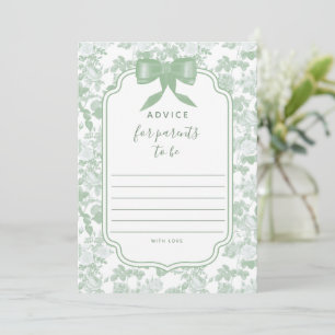 Tarjeta de Consejos para Baby Shower con Chinoiser