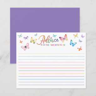 Tarjeta de Consejos para Baby Shower de Mariposa C