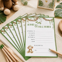 Tarjeta de Consejos para Baby Shower de Mono