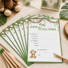 Tarjeta de Consejos para Baby Shower de Mono