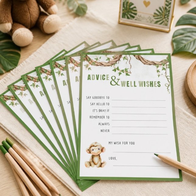 Tarjeta de Consejos para Baby Shower de Mono (Subido por el creador)