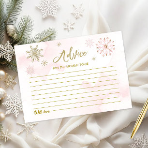 Tarjeta de consejos para baby shower de niña con c