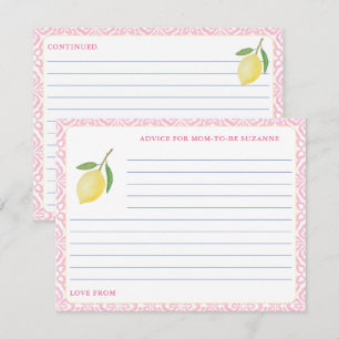 Tarjeta de Consejos para Baby Shower de Pretty Pin