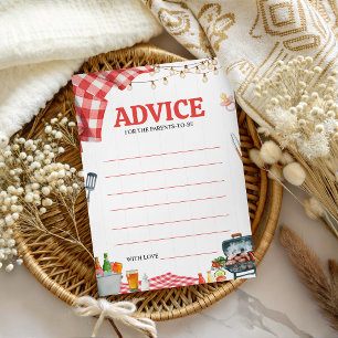 Tarjeta de Consejos para Baby Shower en BBQ en el 