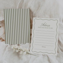 Tarjeta de Consejos para Baby Shower en Verde Salv
