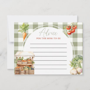 Tarjeta de consejos para baby shower Locally Grown