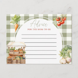 Tarjeta de consejos para baby shower Locally Grown