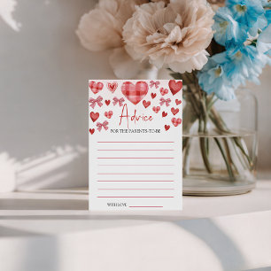 Tarjeta de Consejos para Baby Shower Sweetheart