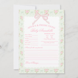 Tarjeta de consejos para bebé con flores elegantes