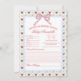 Tarjeta de consejos para bebé con flores elegantes